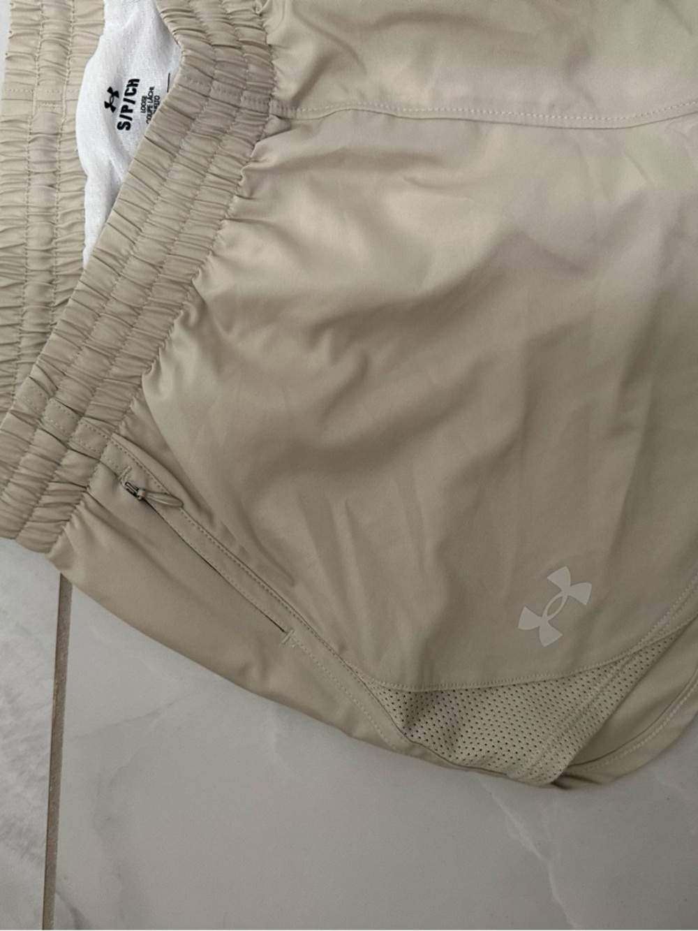 Under Armour Women's Athletic Shorts in Light Beige - Picture 2 of 7